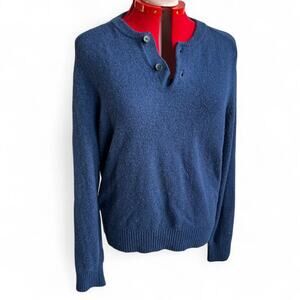 J Crew Lambswool Blend Henley Sweater